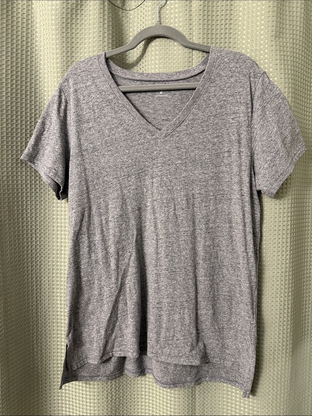 Lucky Brand Gray Heather V-Neck Short Sleeve Tee